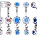 Банан в пупок BEZEL-SET DANGLE STYLE 1 с подвеской