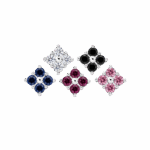 Безрезьбовой топ Цветок с кристаллами Premium Zirconia